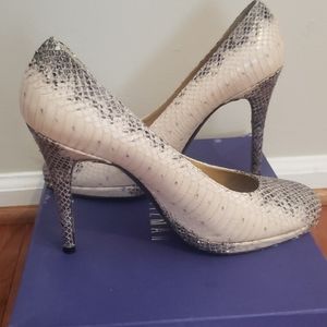 Stuart Weitzman Snakeskin Print Stilettos Heels